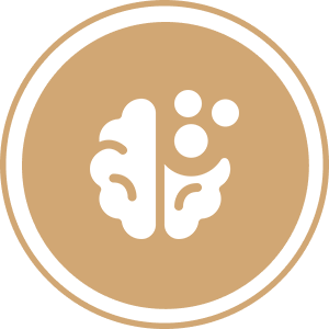 Alzheimer's & Dementia Care A picture of an icon with a brain and leaves.